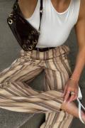 NA-KD Trend Dressbukse med striper og middels høyt liv - Stripe