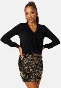 Happy Holly Sequin Skirt Short Dress Black 52/54
