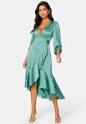 Bubbleroom Occasion Gilda Wrap Dress Petrol-green 2XL