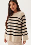 Object Collectors Item Ester LS Knit Top Sandshell Stripes:Bl XS