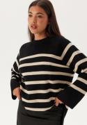 Object Collectors Item Ester LS Knit Top Black Stripes:Sandsh XS