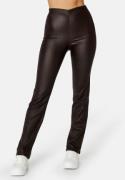 BUBBLEROOM Alicia coated straight leg trousers Dark brown 46