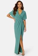 Bubbleroom Occasion Wrap Slit Maxi Dress Dark dusty green 44