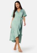 Bubbleroom Occasion Scala Frill Dress Dusty green 3XL