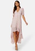 BUBBLEROOM Summer Luxe High-Low Midi Dress Pink / Floral 38