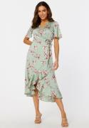 BUBBLEROOM Pauletta Wrap Dress Dusty green / Patterned 40