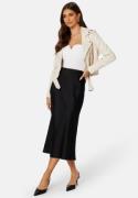 BUBBLEROOM Demi Midi Satin Skirt Black 42