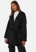 BUBBLEROOM Lilah Belted Wool Coat Black XS