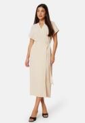 BUBBLEROOM Matilde Wrap Dress Light beige M