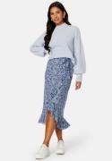 Happy Holly Frill Wrap Skirt Blue/Patterned 32/34