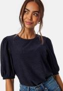 Happy Holly Broderie Anglaise Top Navy 48/50