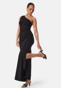 BUBBLEROOM One Shoulder Maxi Dress Black XS