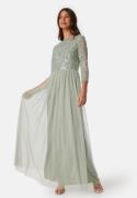 AngelEye Sequin Bodice Maxi Dress Sage Green L (UK14)