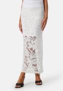 BUBBLEROOM Midi Lace Skirt White 40