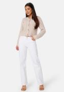 BUBBLEROOM Button Knitted Jacket Light beige/White L