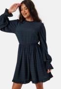 BUBBLEROOM Viscose Frill Dress Navy 42