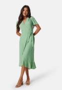 John Zack Short Sleeve Wrap Dress Sage Green S (UK10)