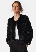 Chiara Forthi Short Party Faux Fur Jacket Black 46