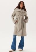 BUBBLEROOM High Neck Midi Coat Light beige XL