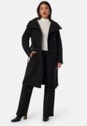 BUBBLEROOM High Neck Midi Coat Black XL