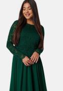 Bubbleroom Occasion Lace Long Sleeve Midi Dress Dark green 46