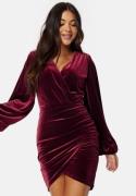 Bubbleroom Occasion Leija Velvet Dress Dark red XS