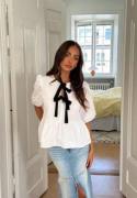 BUBBLEROOM Contrast Bow Blouse  White XS