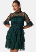 BUBBLEROOM Frill Lace Dress Dark green 36