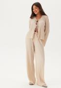 BUBBLEROOM Pleated Wide Trousers Light beige S