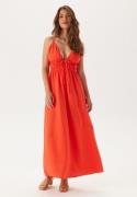 BUBBLEROOM Tie Strap Maxi Dress   red S