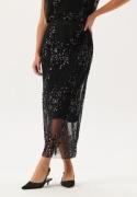 BUBBLEROOM Sequin Mesh Skirt Black S