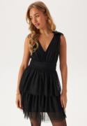 Bubbleroom Occasion Tulle Frill Short Dress Black 36