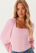 BUBBLEROOM Square Neck Balloon Sleeve Top Light pink M