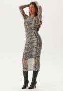 BUBBLEROOM Mesh Midi Dress Snake print M