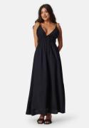 BUBBLEROOM Tie Strap Maxi Dress  Black L