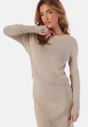 VILA Vicomfy O-neck L/S KNIT TOP  Natural Melange L