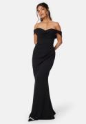 Goddiva Off Shoulder Maxi Dress Black XXS (UK6)