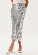 BUBBLEROOM Sequin Midi Skirt Silver S