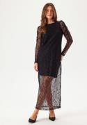 VILA Vibiana Lace L/S ANKLE DRESS A Black Beauty 42