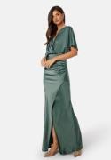 Bubbleroom Occasion Wrap Satin Gown Green 54