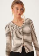 Pieces Pciris Cardigan  Birch Stripes:Black XL