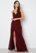 Goddiva Glitter Wrap Front Maxi Dress Red XL (UK16)