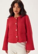 Chiara Forthi Wide Sleeve Bouclé Jacket Red S