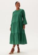 Happy Holly Broderie Anglaise Round Neck Dress Emerald green 40/42