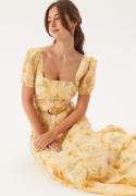 FOREVER NEW Marigold Panel Midi Dress Gold Layla Botanica 38(UK10)