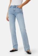 Pieces Pckelly Mid Waist Straight Jeans Light Blue Denim 31/32