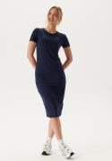 TOMMY JEANS Tjw Rib Bodycon Midi Dress C1g Dark Night Navy XS