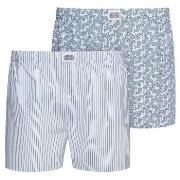 Jockey 2P Woven Boxer Shorts Blå/Hvit bomull Small Herre