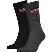 Levis Strømper 2P Sport Regular Cut Sock Svart/Grå Str 43/46