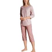 Calida Lovely Nights Crop Pyjama Rosa Mønster bomull Small Dame